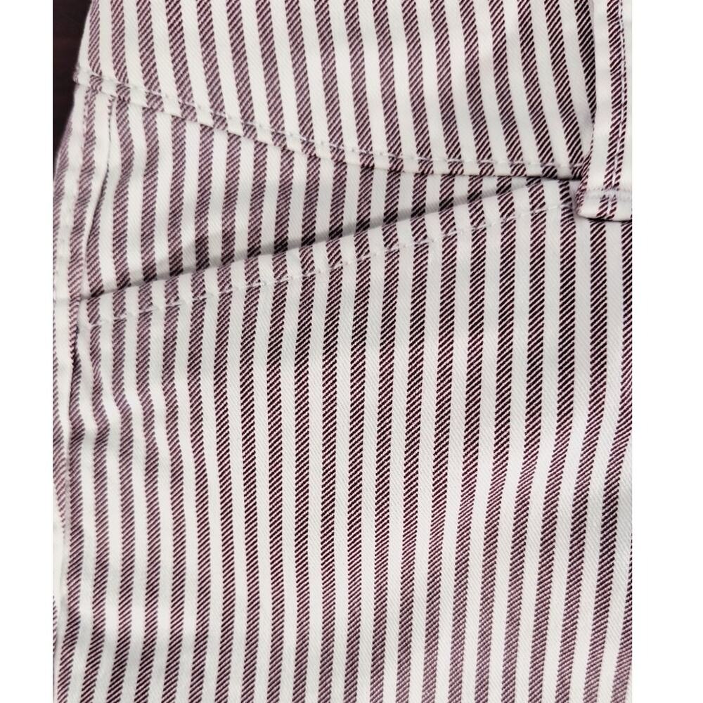 Old Navy Pixie Ankle Pants Wmn's Sz 4 White Mauve Stripe HIgh Waist Stretch NWT - Picture 8 of 15